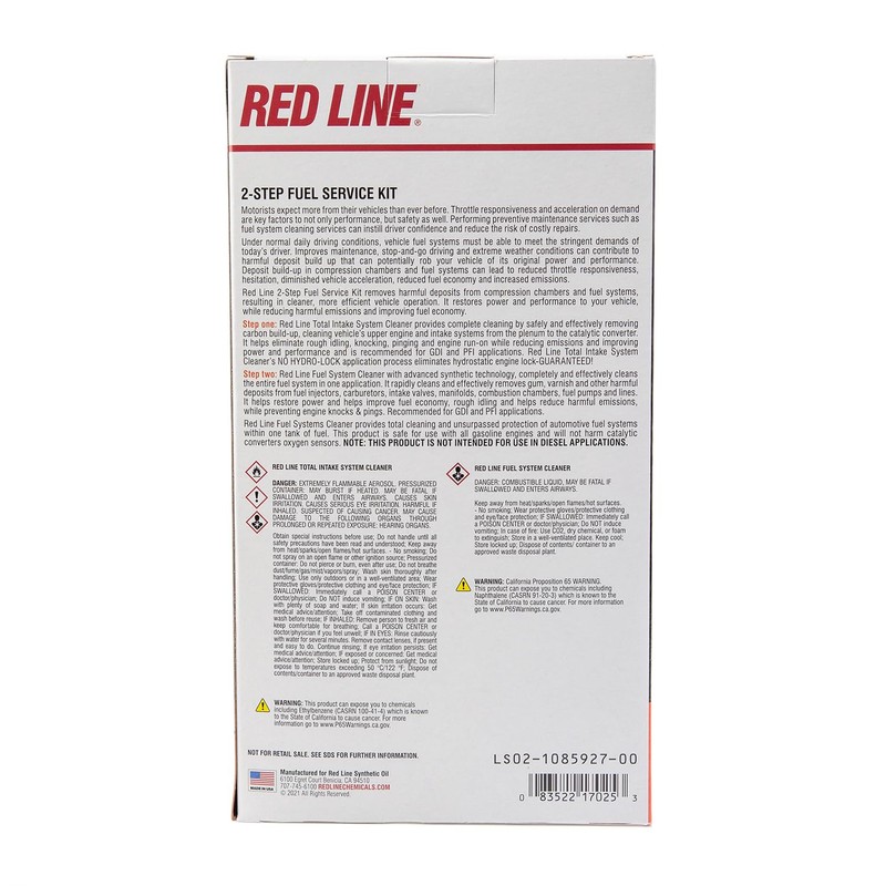 Red Line Service Chemicals 17025K 2-Step Fuel Service Kit, 12