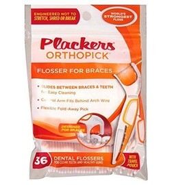 PLACKERS Orthopick Flosser - 144 count ( 4 bags of 36 count each)