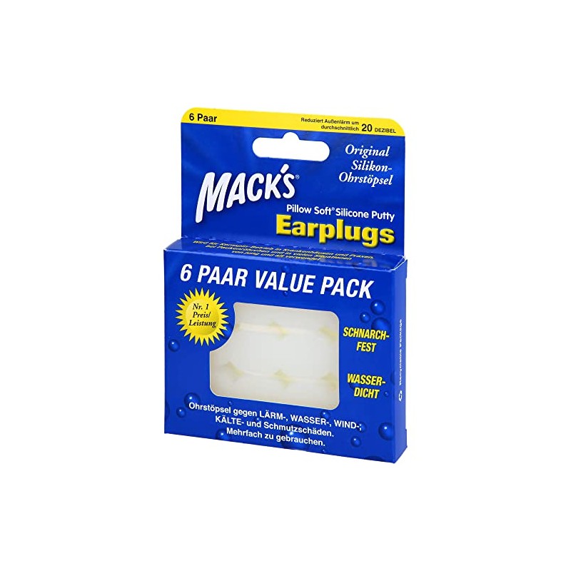 Mack's Earplugs 6 x 2 Pcs