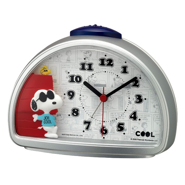RHYTHM Snoopy 4SE563MS19 Alarm Clock Electronic Sounding Alarm Silver JOE COOL