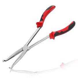 LEONTOOL Hose Pliers, Long Hose Clamp Pliers, Mechanic Pliers, Long Reach Type, Fuel, Long Hose Gripper, Ultra Long, Long Size, Hose Clamp Pliers, With Knurled, O-Shaped Long Reach Pliers, For Tight Spaces, Special Pliers, Hose Grab, Remove, Long, Anti-S