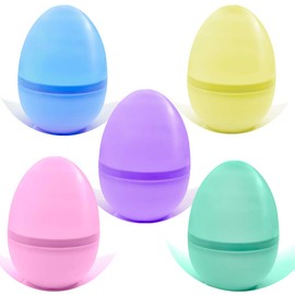 HoliScapes 11" Tall LED Color Changing Easter Eggs – Set of 3 - Plastic Jumbo Eggs - Battery Operated with Built in Timer
