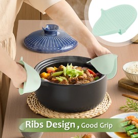 Silicone Oven Mitts Set of 4 Pairs - Heat Resistant Mini Oven Mitts Non-Slip Grips for Baking, Grilling, Pot Handling