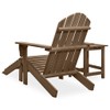 ZQQLVOO Patio Adirondack Chair with Ottoman&Table Solid Fir Wood Brown,