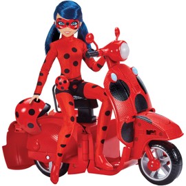 Bandai - Miraculous Ladybug - Scooter Miraculous Switch'n Go + Articulated Doll Ladybug Lucky Charm 26 cm - P50668