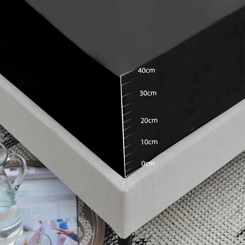 Ev Dekor Double Fitted Sheet Soft 100% Microfiber 40cm extra
