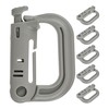 6 Pcs D Shape Plastic Carabiner Hook Gray Molle Carabiner