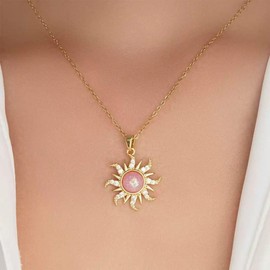 KOFISNI Rapunz Sun Necklace for Women 14k Gold Plated Tangled Sun Necklace Rapunzel Princess Necklace Christmas Jewelry Gift