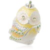 PIEARTH EX575-4 Jewelry Box, Tiara Owl (Citron Yellow), Crystal Resin
