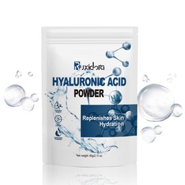 Hyaluronic Acid Powder for Skin,Low-Molecule Hyaluronic Acid Serum Powder,Skin Hydration and Moisture Support Supplements,Water Soluble Moisturizing Ingredient for DIY Facial Serum-60g(2.12oz)