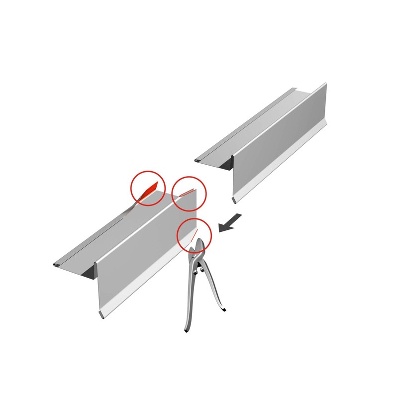 INEFA Aluminium Sheet with Waterfold, 200 cm, 1 Piece Silver