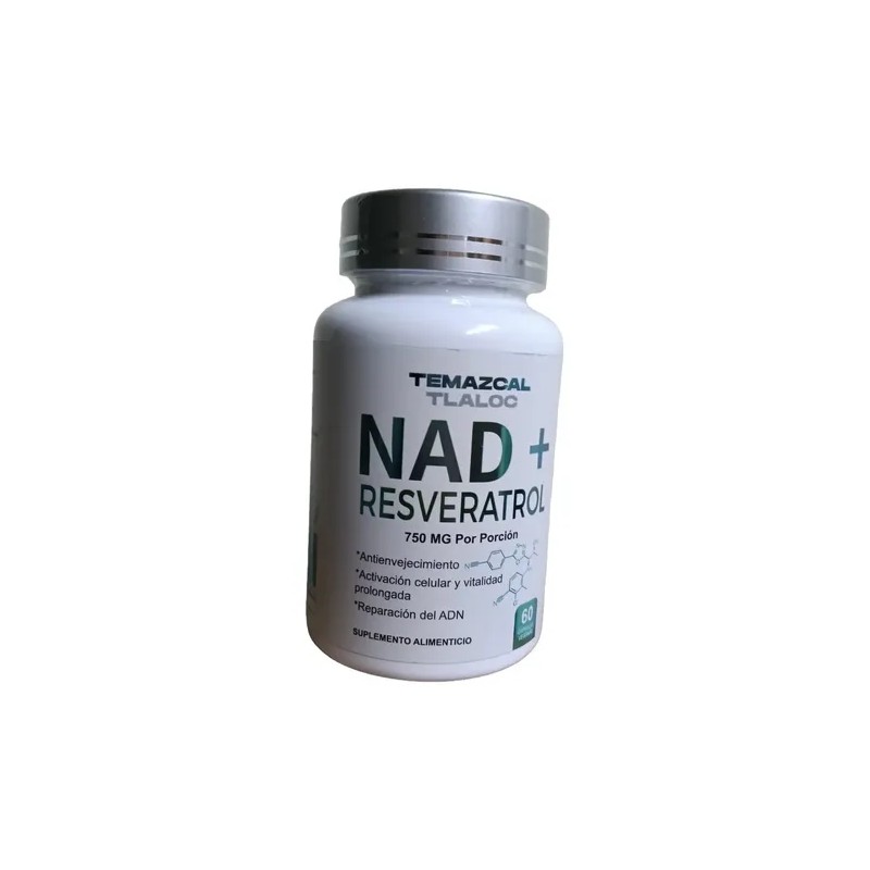 Kit Nad Resveratrol Antioxidante 60 Caps Temazcal Tlaloc