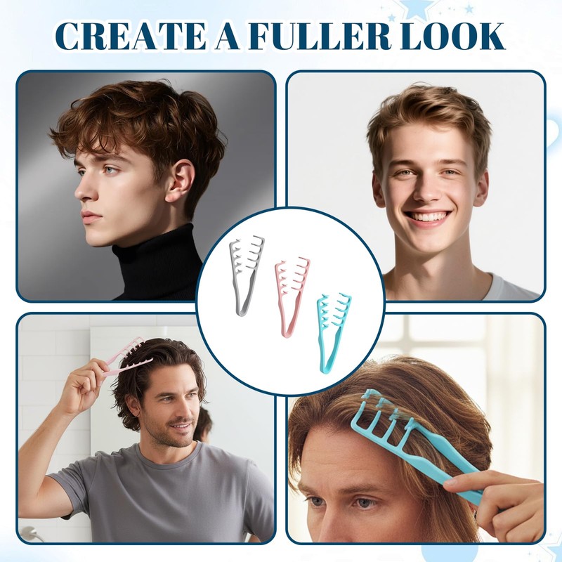 3PCS Texture Comb Set, Textured Styling Comb, Hair Combs Suitable