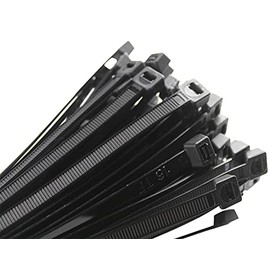 CRINSTON - 1000 Cable Ties 300 x 3.6 mm - UV Resistant - Minimum Tensile Strength 18.3 kg - Black