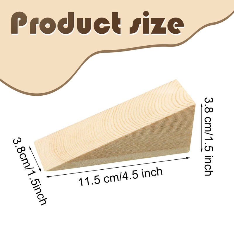 6 Pcs Wooden Door Stopper Wedge Non Slip Firefighter Wood