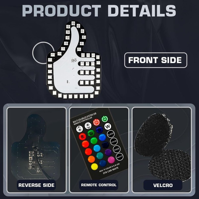 Car Hand Gesture Light LED Sign Finger Light Window Gesture