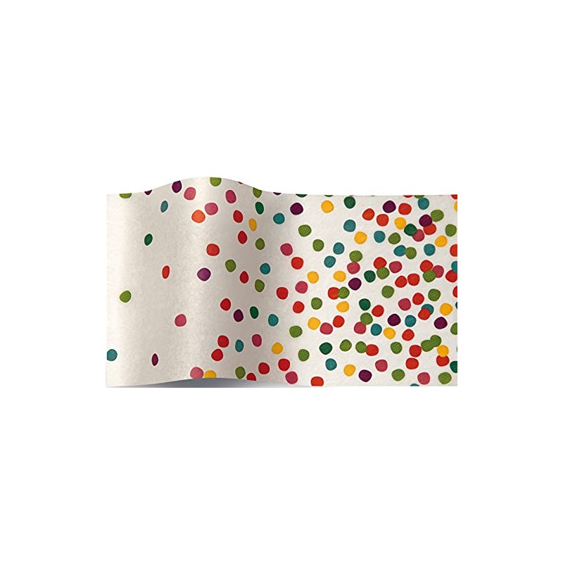 SatinWrap Luxury Printed Tissue Wrapping Paper Confetti Dots 5 Sheets