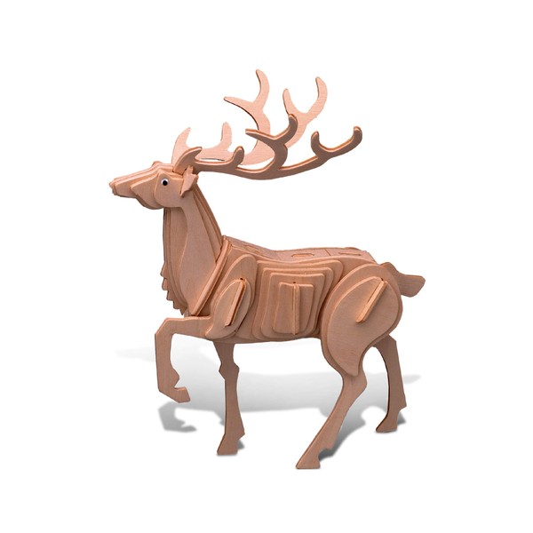 Puzzled 3D Puzzle Deer Wood Craft Construction Model Kit, Fun,
