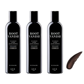 KIWABI Gray Hair Dye Shampoo Dark Brown 3-Piece Set Color Shampoo for Gray Hair