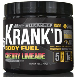 Krank'd Body Fuel supplement powder by JBN - 30 servings - Refreshing flavors - Easy to mix - Great for a smoothie booster (Cherry Limeade, 30 Servings)