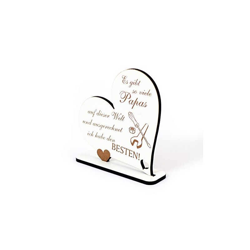 Decorative Stand Heart Saying "Bester Papa der Welt" Sign 15