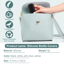 NACHLYNN 10 Pack Silicone Bottle Covers Black Silicone Travel Size Container Sleeves Travel Bottle Covers Reusable Travel Sleeves for Toiletries for Men Women Travel Toiletry Bag Accessories