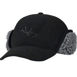 EDTREK Windproof and Waterproof Winter Hat with Sherpa Lined Ear Flap - Ultra Performance Blaze Orange and Camo Hunting Hat (as1, Alpha, x_l, Black)