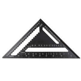 12 Inch Rafter Square Aluminum Alloy Metric Triangle Ruler Double Scale Triangle Protractor Layout Gauge High Precision Easy-Read Layout Tool Woodworking Square For Building Framing