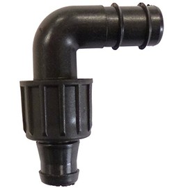 Iritec ST-R1615BL Drip Tube Fitting Start Connector with Barb, 0.6 inch (15 mm) Pipe Elbow x Tube 0.6 inch (16 mm)