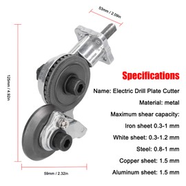 Shear Cutting Machine, Eacam Electric Drill Metal Plate Auxiliary Cutter 0.8mm Metal Iron Tin Plate Quick Cutting Tool, Labor-Saving Electric Drill Cutter Accessory Retrofit Shears