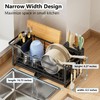AIDERLY Narrow Dish Drying Rack for Kitchen Counter Auto Drain
