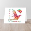 CafePress Peace And Harmony Folded Greeting Card Glossy