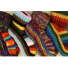 LOUDelephant Hand Knitted Wool Slipper Socks - SD Black Rainbow