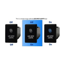 12V 3A ON-OFF Push button Switch for Isuzu DMAX D-Max (09/2020~) MUX MU-X (07/2021~) Mazda BT50 BT-50 (10/2020~) 3rd Gen. DRIVING LIGHTS LIGHT BLUE WHITE