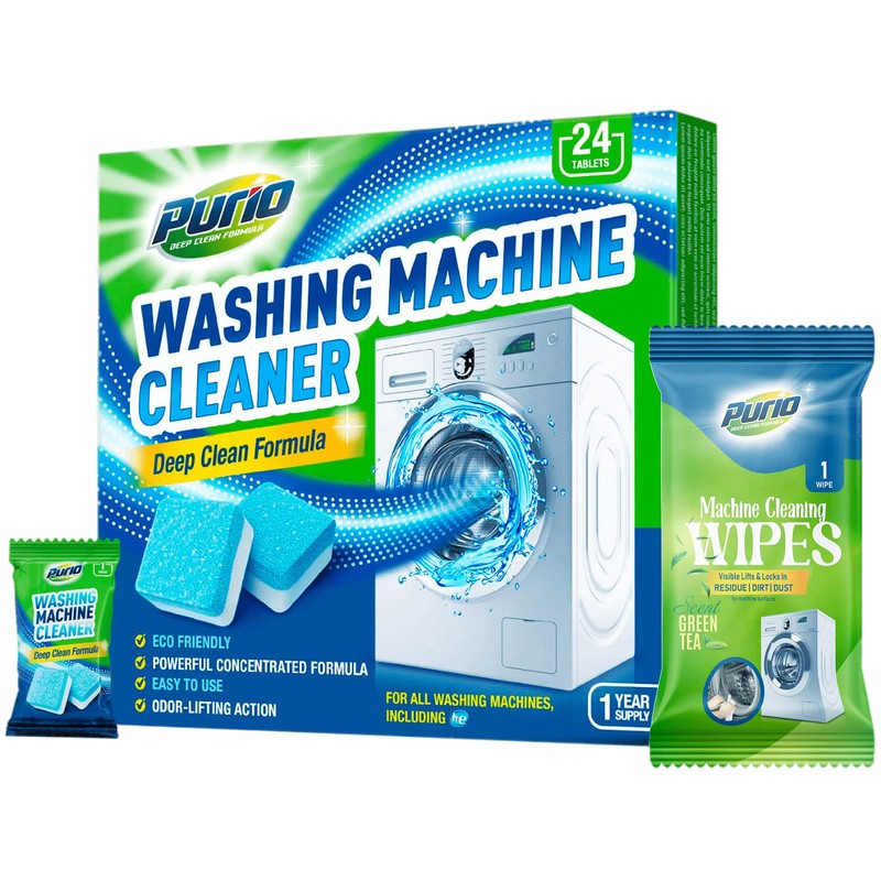 Purio Washing Machine Cleaner Tablets 24-Ct Deep Cleaning Formula Washer