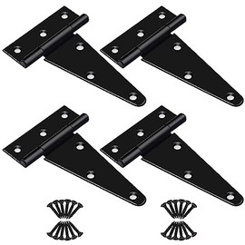 6 inch T Strap Hinges, Heavy Duty T-Strap Shed Door Hinges Gate Hinges, Tee Hinge for Wooden Fences,Yard Door,Barn Door Gates, Wrought Rustproof 4PCS
