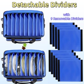 DJ Cable Organizer Bag with Wheels,Soft Gig Bag for DJ Equipment with 9 Detachable Dividers, Medium Padded Soft Storage Case with Multiple Pockets for Microphone, Cord, Headset & Music Accessories
