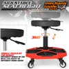 M-AUTO Pneumatic Mobile Rolling Garage Stool with Equipment Tray and