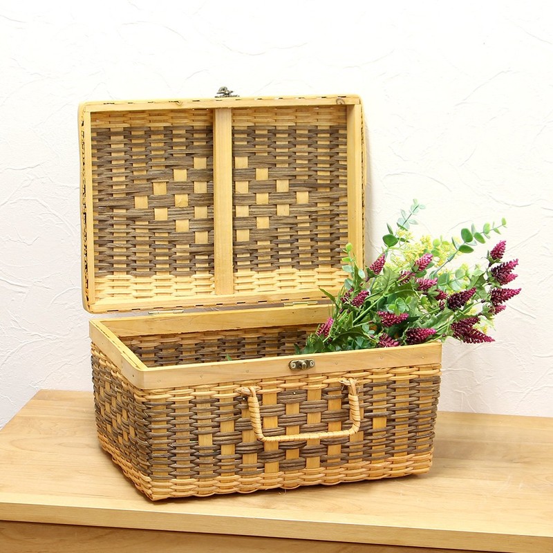 Rattan Tundra Out Pattern Trunk Basket Medium