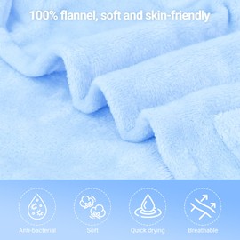 WYTbaby Bathrobe Baby Soft Flannel Children's Bathrobe with Hood Quick Dry Bathrobe for Baby Girls Boys, Blue elephant