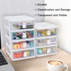 Desk Organizer with Drawer, Stackable Makeup Organizer White, Small Plastic