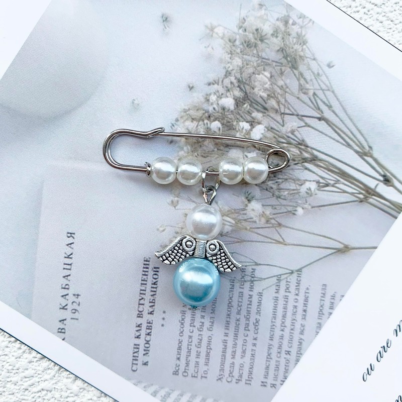 Honaer Something Blue Angel Charm for Bride to Be, Bridal