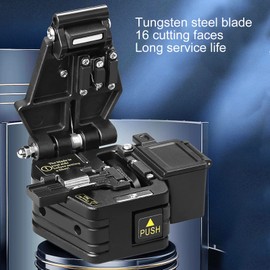 AUA-60C Fiber Optic Cutter Cutter, Fiber Optic Cleaver Cold Splice Hot Melt Fiber Optic Cable Cutter Automatic Return Cutter with Waste Fibre Box.