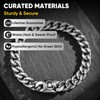 Chunky Cuban Link Chain Bracelet for Men: 9mm Width Silver