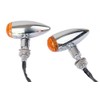 MotorToGo Chrome Bullet Motorcycle LED Turn Signal Indicators Blinkers with