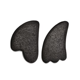 JM Design Black Lava Gua Sha Massage Stone Tool 58x110mm Sold by Piece (58x110mm)