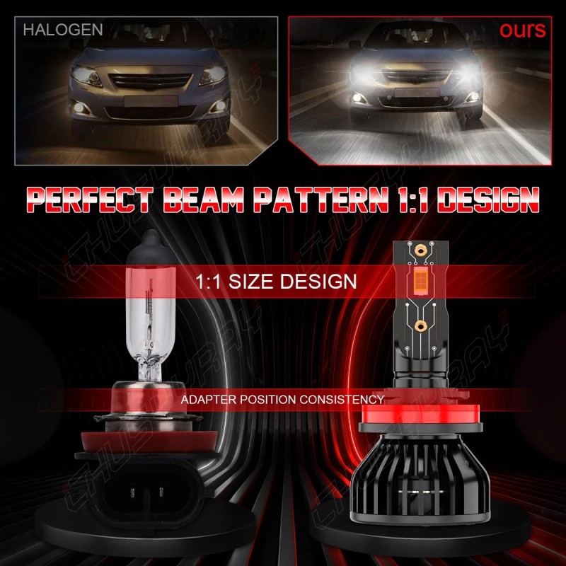 CHUSYYRAY For Chevy Malibu 2004-2012 4PC LED Headlight Bulb Hi-Low