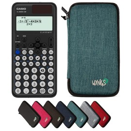 CALCUSO Economy Pack: Casio FX-85DE CW ClassWiz Technical Scientific Calculator and WYNGS Protective Case in Turquoise