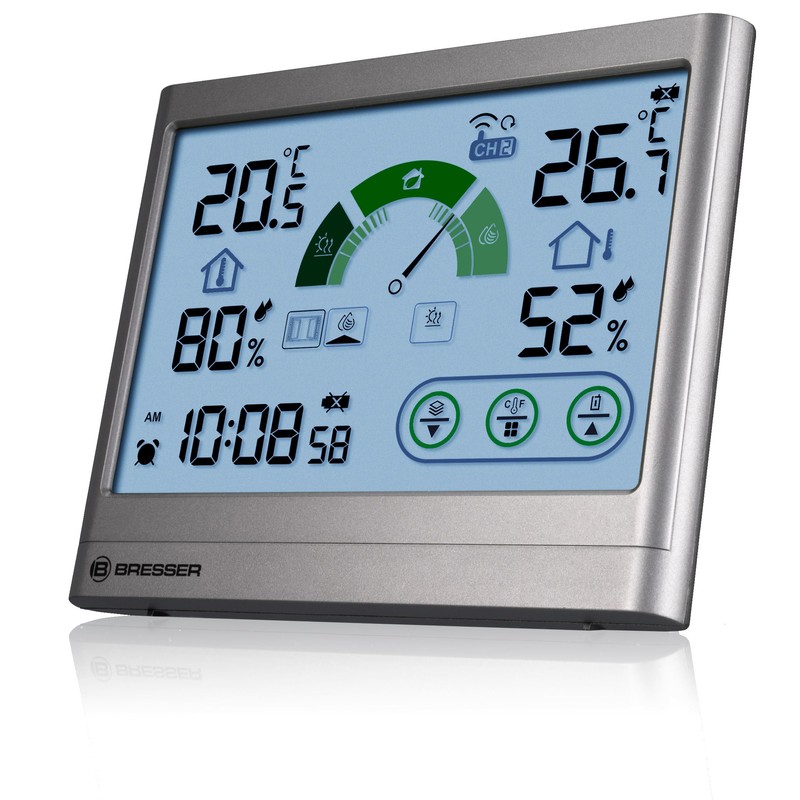 Bresser Thermo-Hygrometer Ventilation Recommendation Indoor Outdoor Temperature Humidity Comfort Indicator