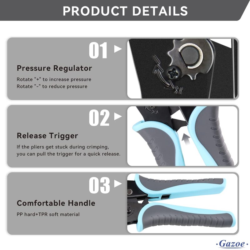 Gazoe Coax Ratchet Crimping Tool Kit for Coaxial RG Cable